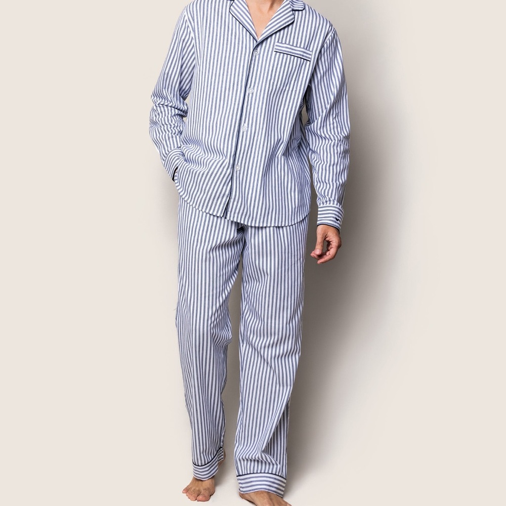 Men's  Petite Plume Blue Striped pajama set